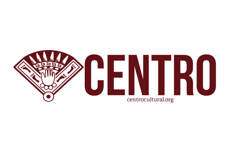 Burgundy fan illustration with the word 'CENTRO' en bold capital letters.
